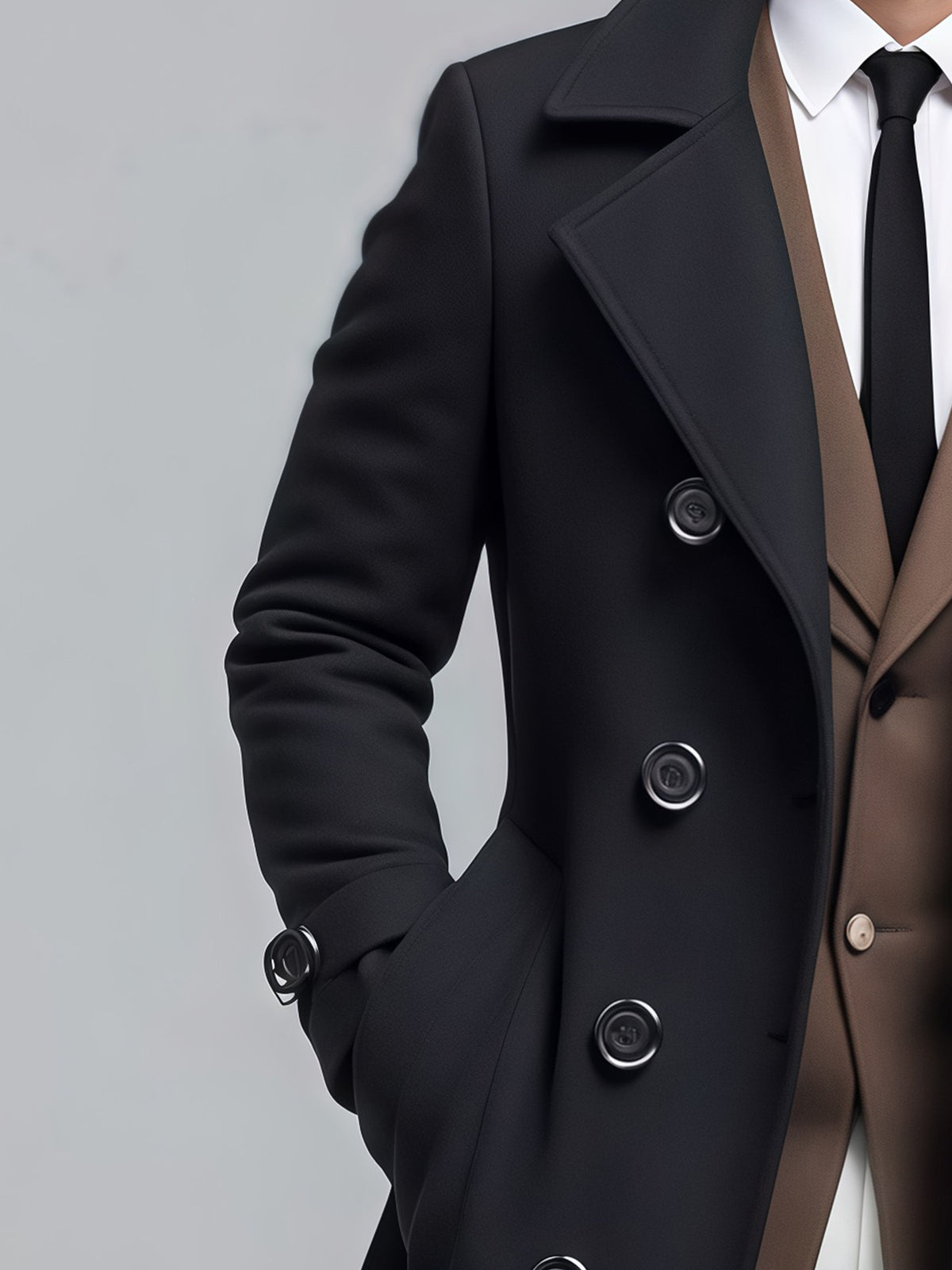 Men’s 3-in-1 Mid-Length Jacket – Double Breasted Coat