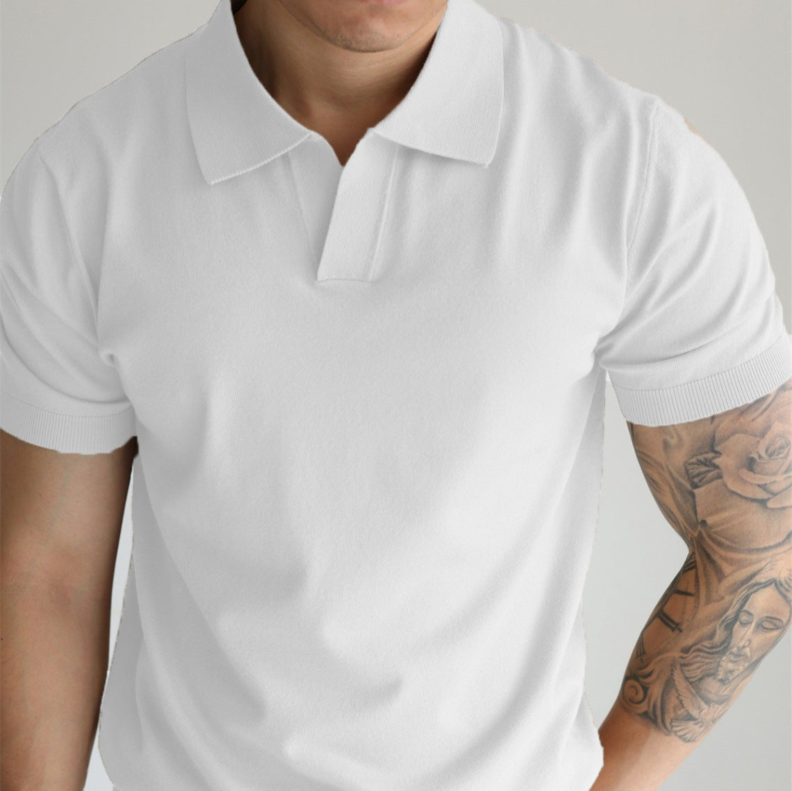 Men’s Summer Lapel T-Shirt – Lightweight Slim Fit Casual Tee