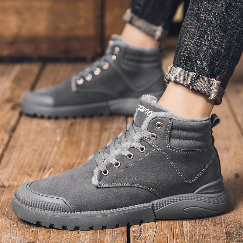 Bottines chaudes Loom & Soul pour hommes – Chaussures d'hiver confort en suède pelucheux
