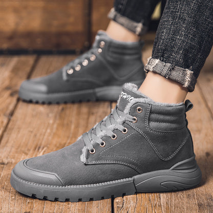 Bottines chaudes Loom & Soul pour hommes – Chaussures d'hiver confort en suède pelucheux