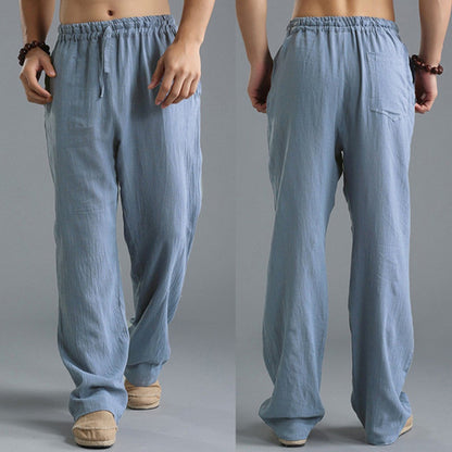 Men’s Breathable Linen Pants – Loose Fit Casual Sports Trousers