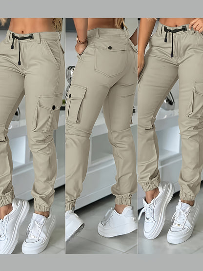 Pantalon Cargo Taille Haute Femme – Pantalon de Travail Élégant Toutes Saisons